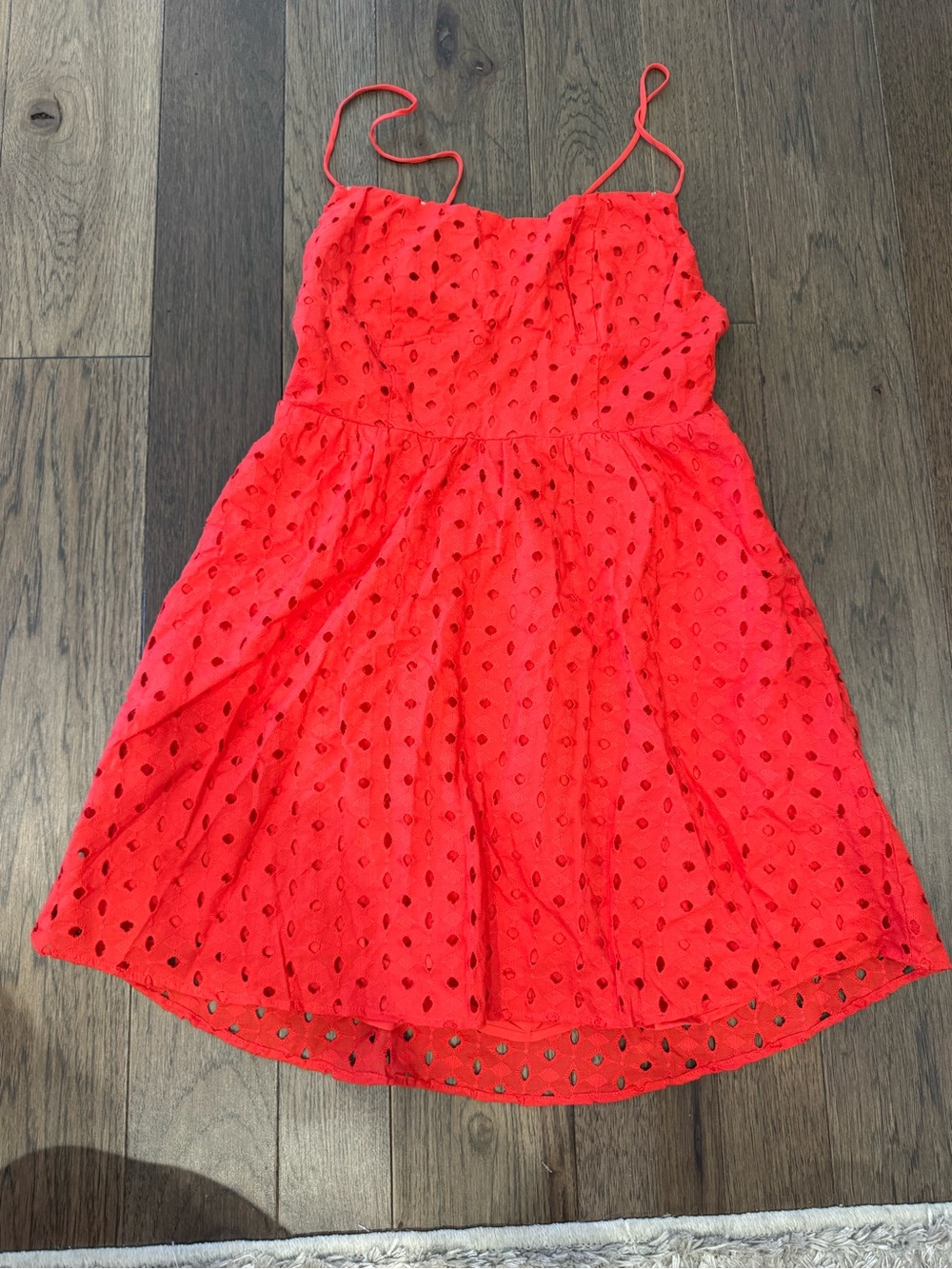 NWT Show Me Your MuMu Red Eyelet Spaghetti Strap Mini Dress